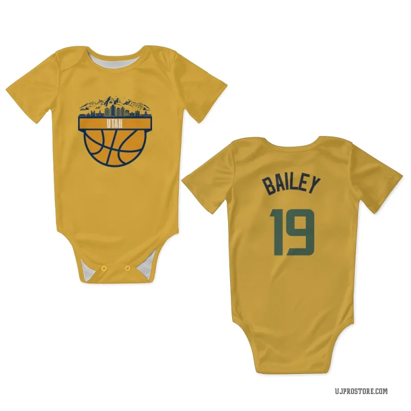 Ace Bailey  Gold Utah Jazz  Newborn & Infant Bodysuit