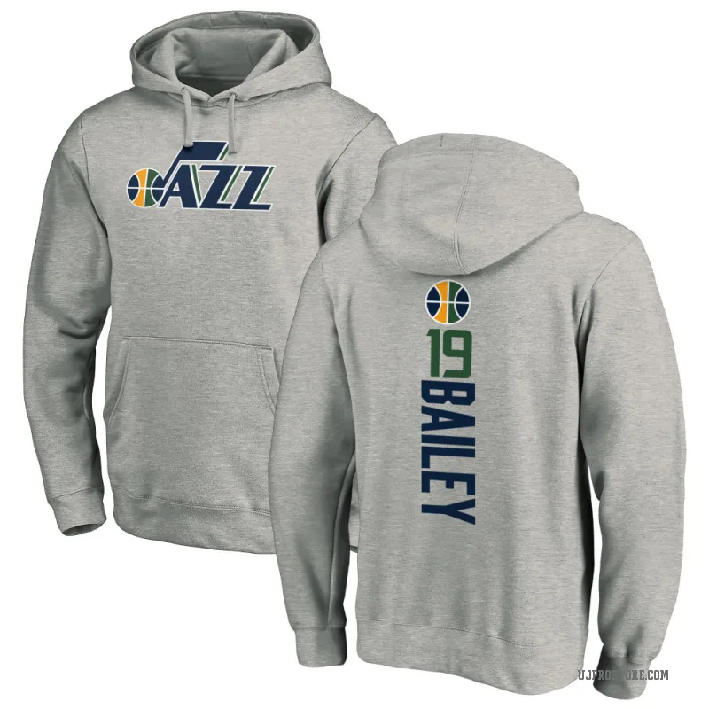 Ace Bailey Men's Utah Jazz Branded Ash Backer Pullover Hoodie