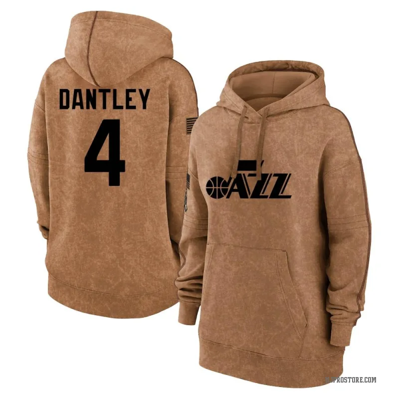 Adrian Dantley Women's Brown Utah Jazz 2023 Salute to Service Pullover Hoodie