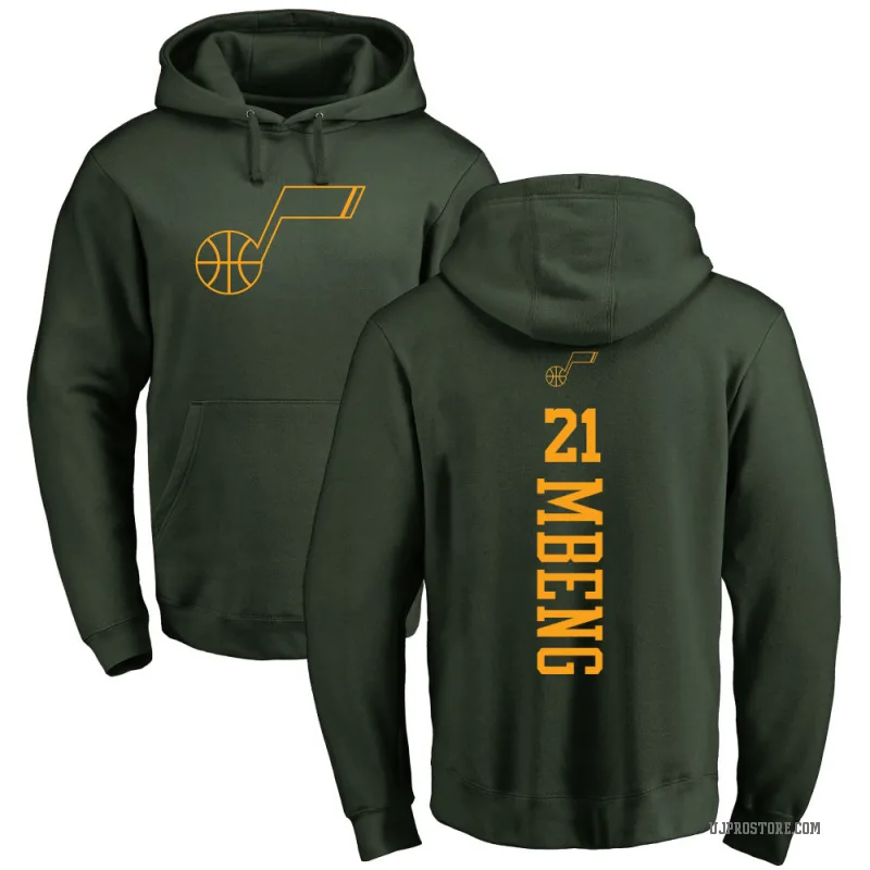 Bez Mbeng Men's Green Utah Jazz Branded One Color Backer Pullover Hoodie