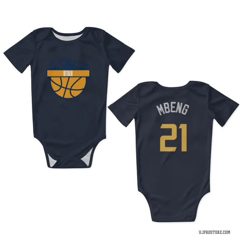 Bez Mbeng  Navy Utah Jazz  Newborn & Infant Bodysuit