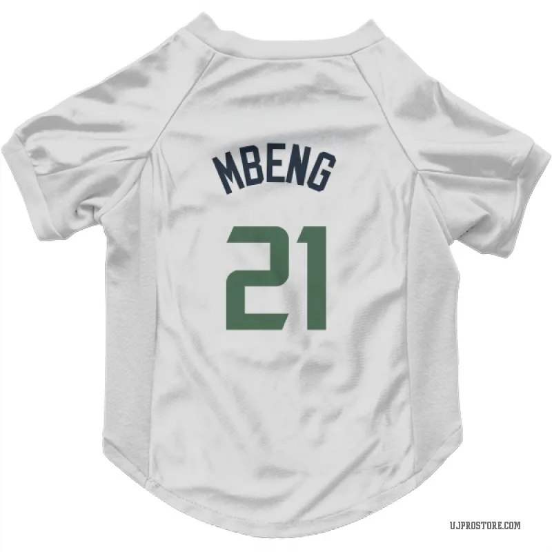 Bez Mbeng  White Utah Jazz  Cat & Dog Pet Jersey