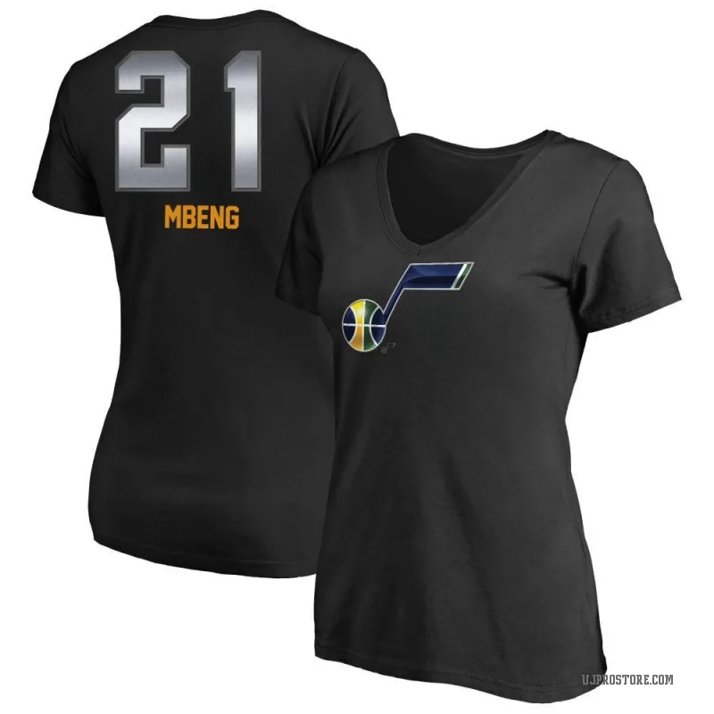 Bez Mbeng Women's Black Utah Jazz Midnight Mascot T-Shirt