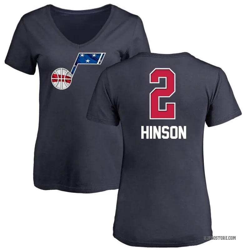 Blake Hinson Women's Navy Utah Jazz Name and Number Banner Wave V-Neck T-Shirt