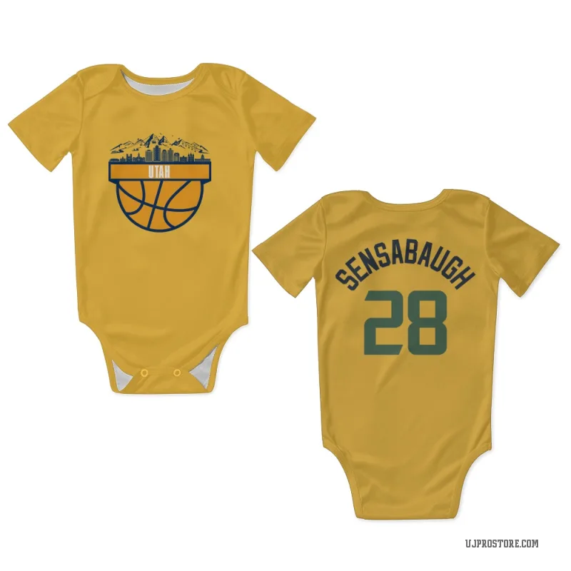 Brice Sensabaugh  Gold Utah Jazz  Newborn & Infant Bodysuit