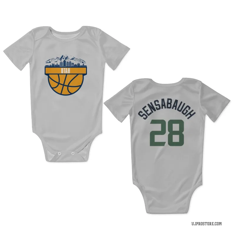Brice Sensabaugh  White Utah Jazz  Newborn & Infant Bodysuit