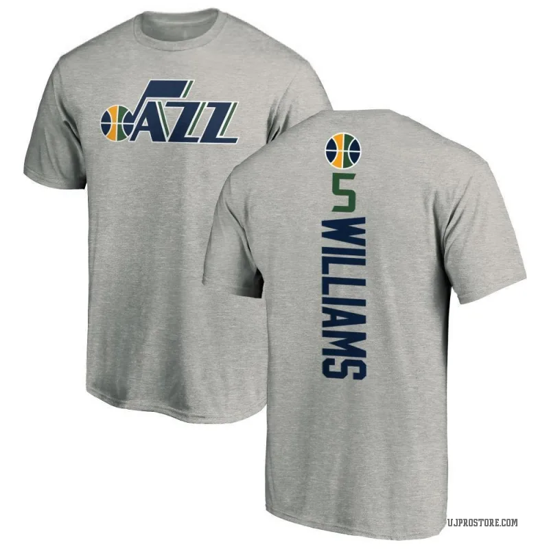 Cody Williams Men's Utah Jazz Ash Backer T-Shirt