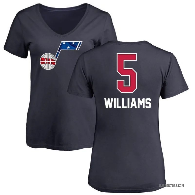 Cody Williams Women's Navy Utah Jazz Name and Number Banner Wave V-Neck T-Shirt