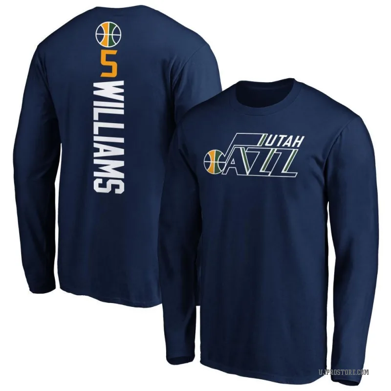 Cody Williams Youth Navy Utah Jazz Backer Long Sleeve T-Shirt