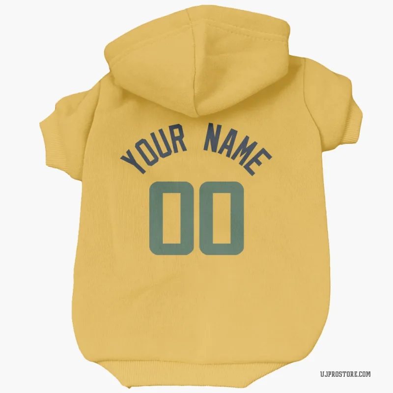 Custom  Gold Utah Jazz   Cat & Dog Pet Hoodie