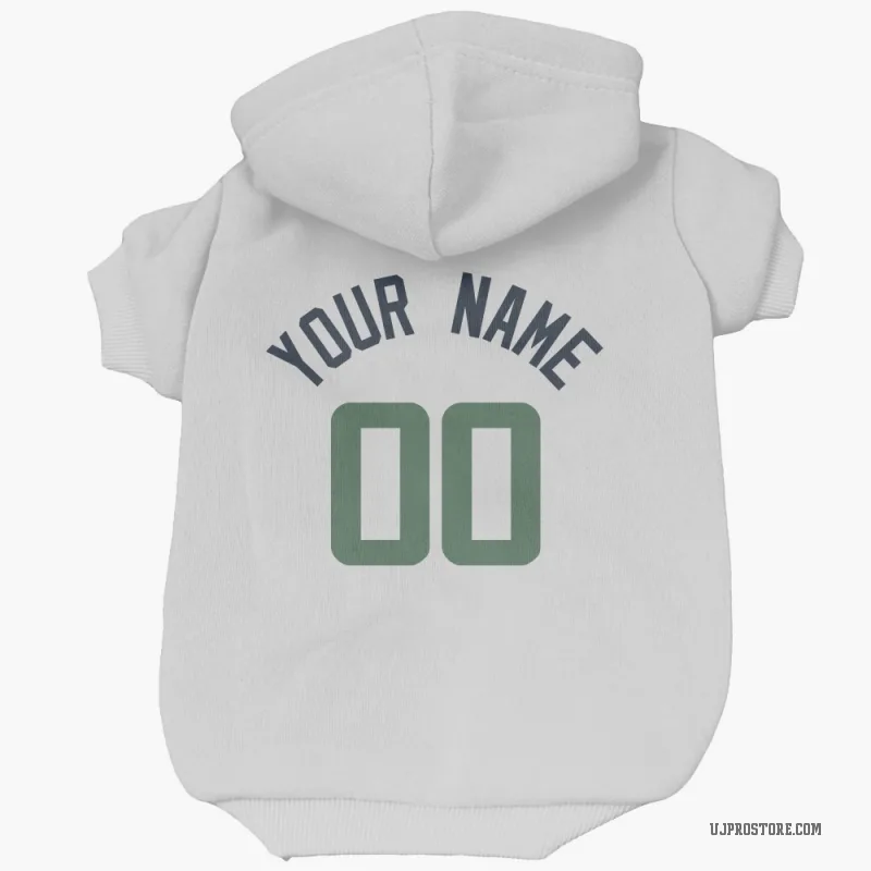 Custom  White Utah Jazz   Cat & Dog Pet Hoodie