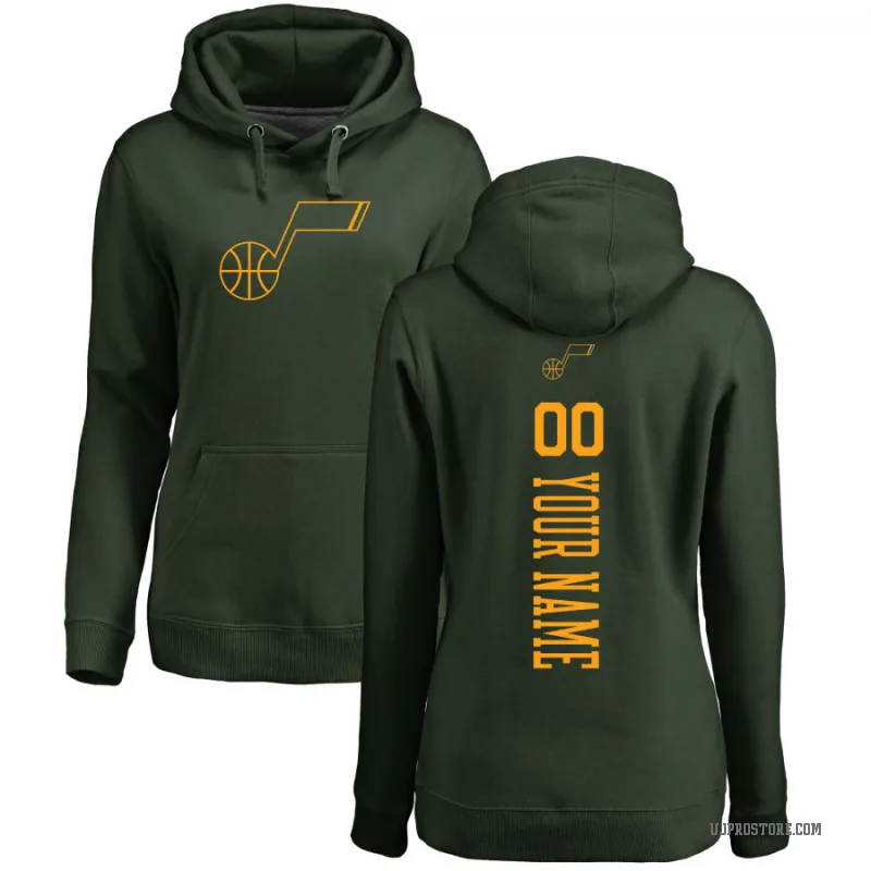 Custom Women's Green Utah Jazz Branded One Color Backer Pullover Hoodie