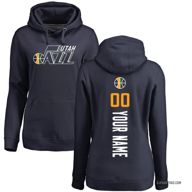 Custom Women's Navy Utah Jazz Branded Backer Pullover Hoodie