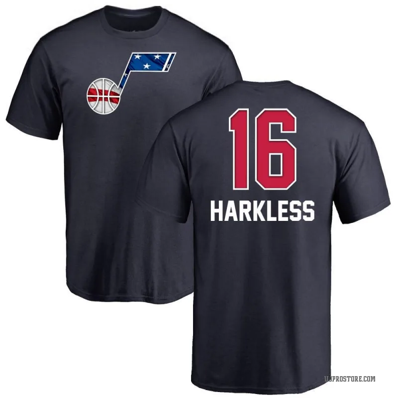 Elijah Harkless Youth Navy Utah Jazz Name and Number Banner Wave T-Shirt