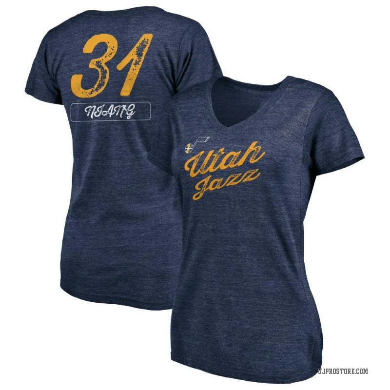Georges Niang Women's Navy Utah Jazz Sideline V-Neck T-Shirt