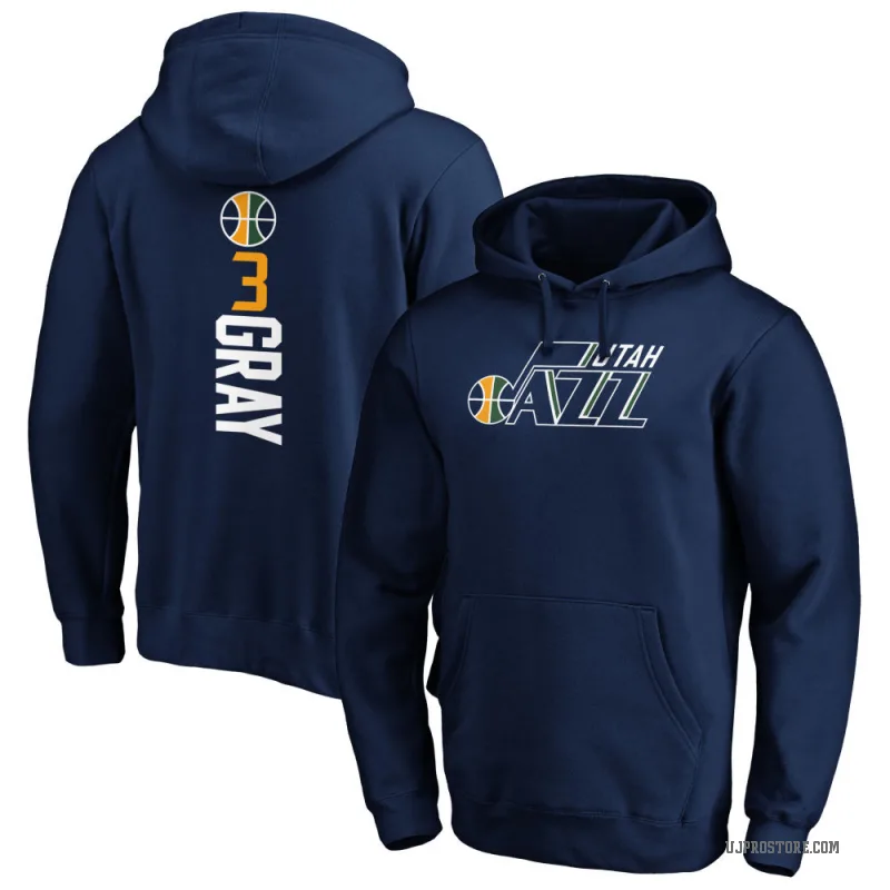 Hayden Gray Men's Gray Utah Jazz Branded Navy Backer Pullover Hoodie