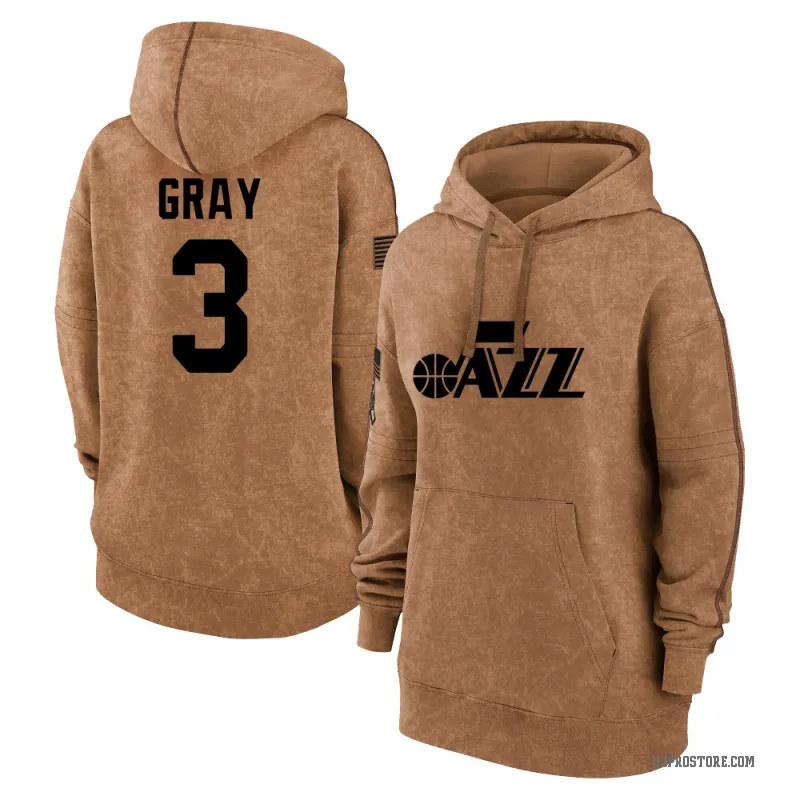 Hayden Gray Women's Brown Utah Jazz 2023 Salute to Service Pullover Hoodie