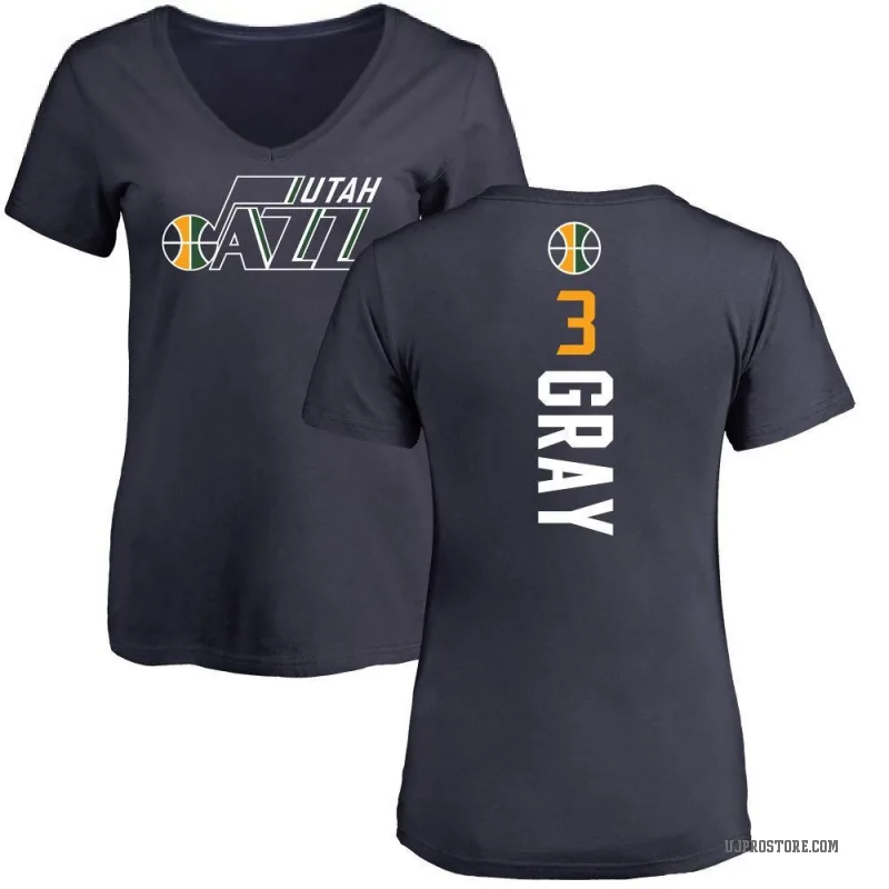 Hayden Gray Women's Gray Utah Jazz Navy Backer T-Shirt