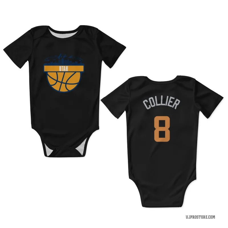 Isaiah Collier  Black Utah Jazz  Newborn & Infant Bodysuit