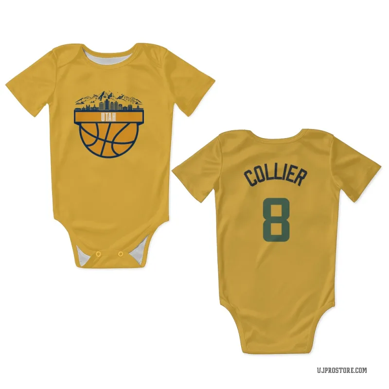 Isaiah Collier  Gold Utah Jazz  Newborn & Infant Bodysuit