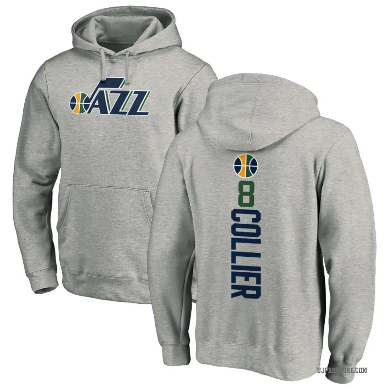 Isaiah Collier Men's Utah Jazz Branded Ash Backer Pullover Hoodie