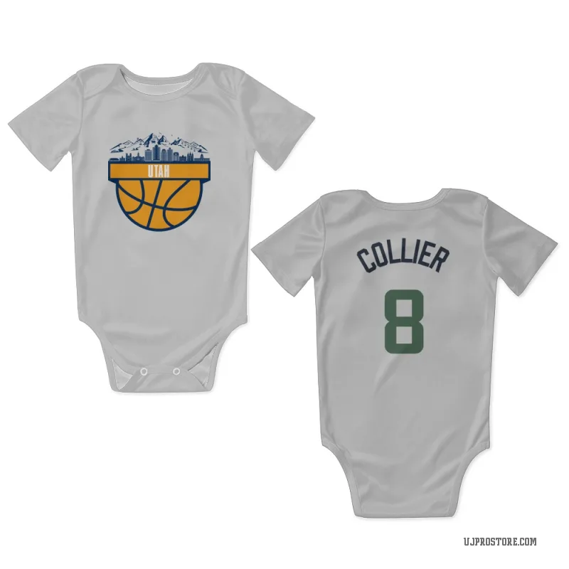 Isaiah Collier  White Utah Jazz  Newborn & Infant Bodysuit