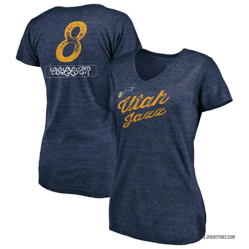 Isaiah Collier Women's Navy Utah Jazz Sideline V-Neck T-Shirt