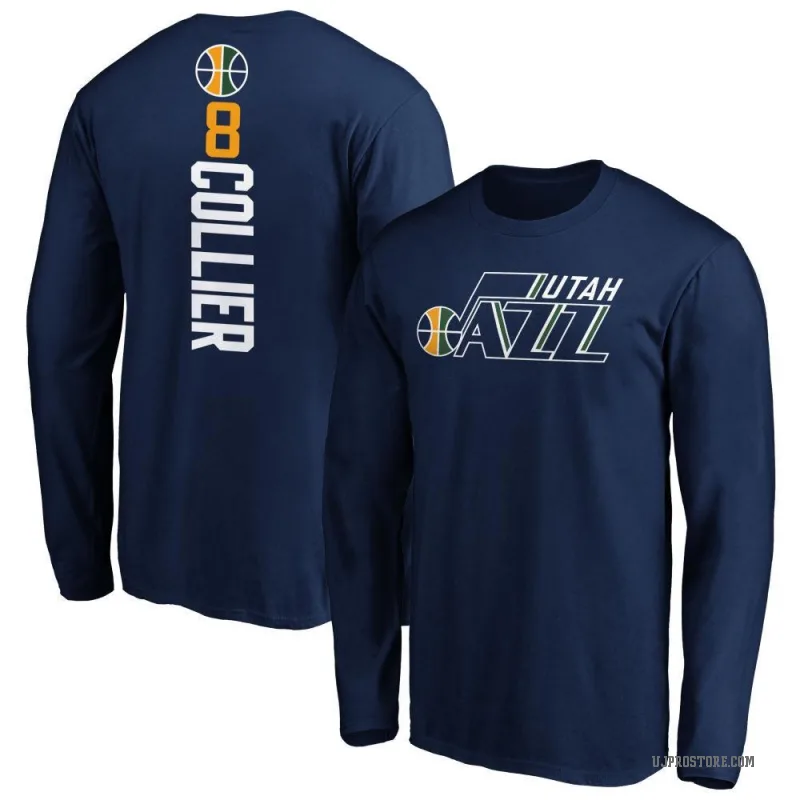 Isaiah Collier Youth Navy Utah Jazz Backer Long Sleeve T-Shirt
