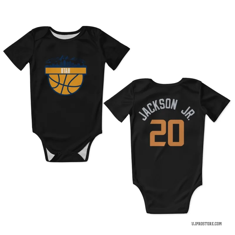 Jaren Jackson Jr.  Black Utah Jazz  Newborn & Infant Bodysuit