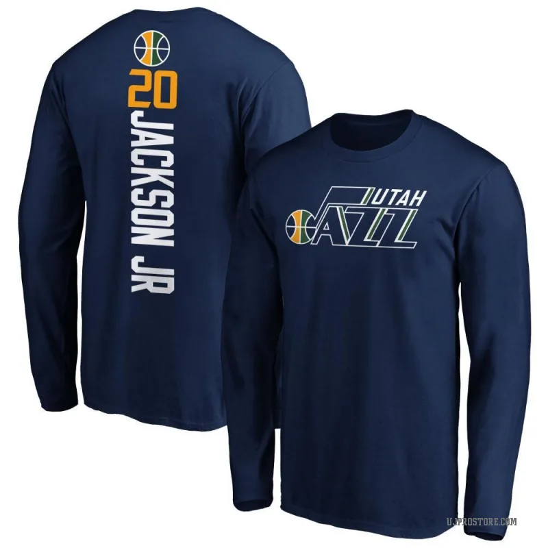 Jaren Jackson Jr. Men's Navy Utah Jazz Backer Long Sleeve T-Shirt
