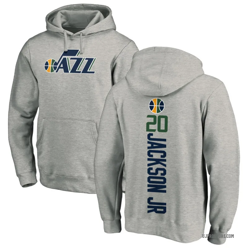 Jaren Jackson Jr. Men's Utah Jazz Branded Ash Backer Pullover Hoodie