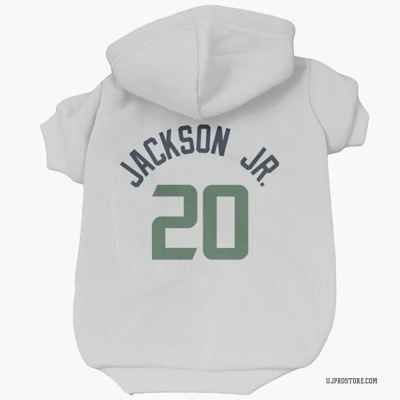 Jaren Jackson Jr.  White Utah Jazz  Cat & Dog Pet Hoodie