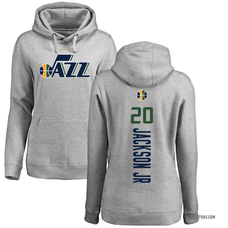 Jaren Jackson Jr. Women's Utah Jazz Branded Ash Backer Pullover Hoodie