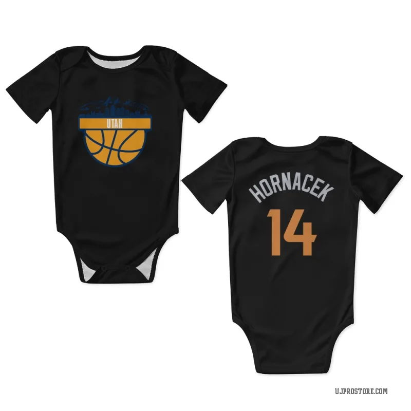 Jeff Hornacek  Black Utah Jazz  Newborn & Infant Bodysuit