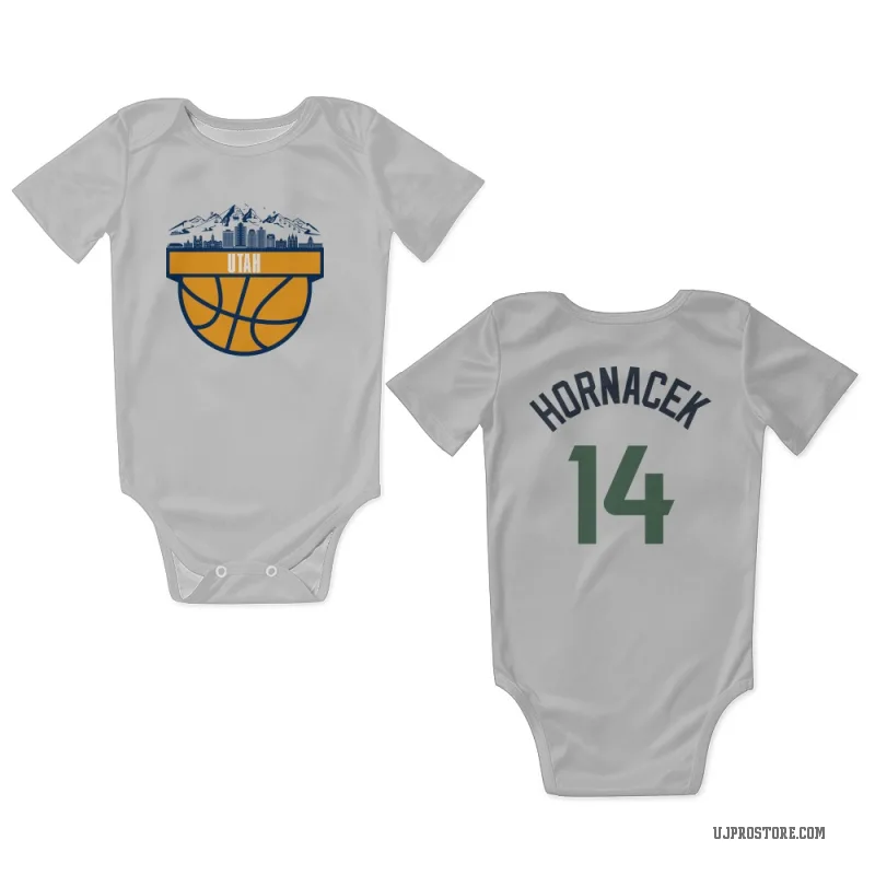 Jeff Hornacek  White Utah Jazz  Newborn & Infant Bodysuit