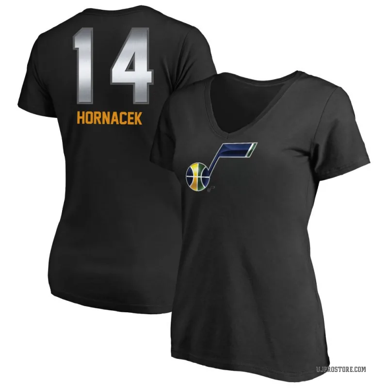Jeff Hornacek Women's Black Utah Jazz Midnight Mascot T-Shirt
