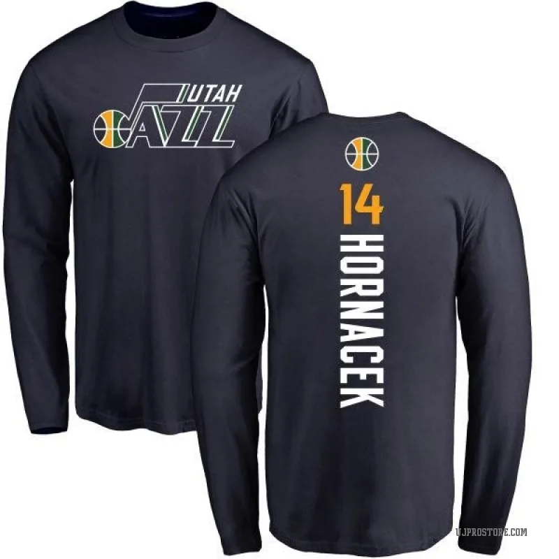 Jeff Hornacek Youth Navy Utah Jazz Backer Long Sleeve T-Shirt