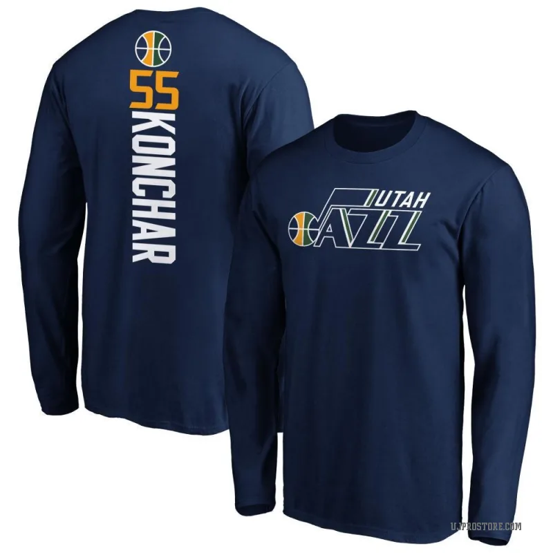 John Konchar Men's Navy Utah Jazz Backer Long Sleeve T-Shirt
