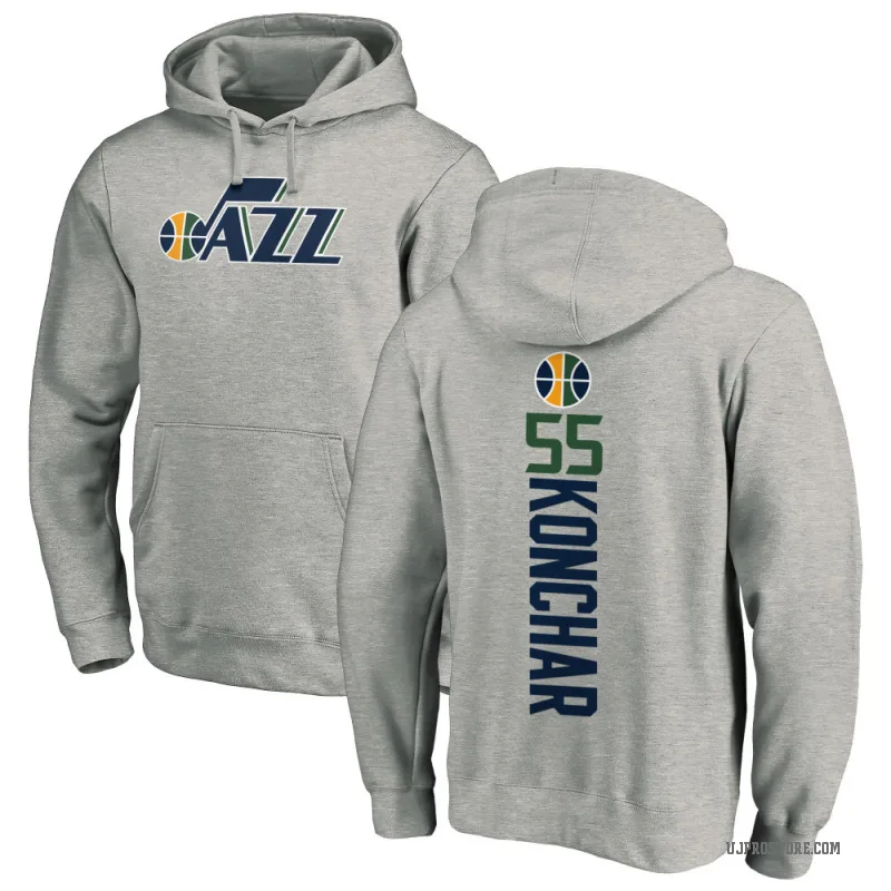John Konchar Men's Utah Jazz Branded Ash Backer Pullover Hoodie