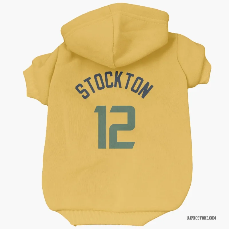 John Stockton  Gold Utah Jazz  Cat & Dog Pet Hoodie