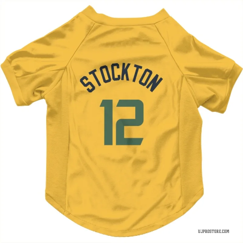John Stockton  Gold Utah Jazz  Cat & Dog Pet Jersey