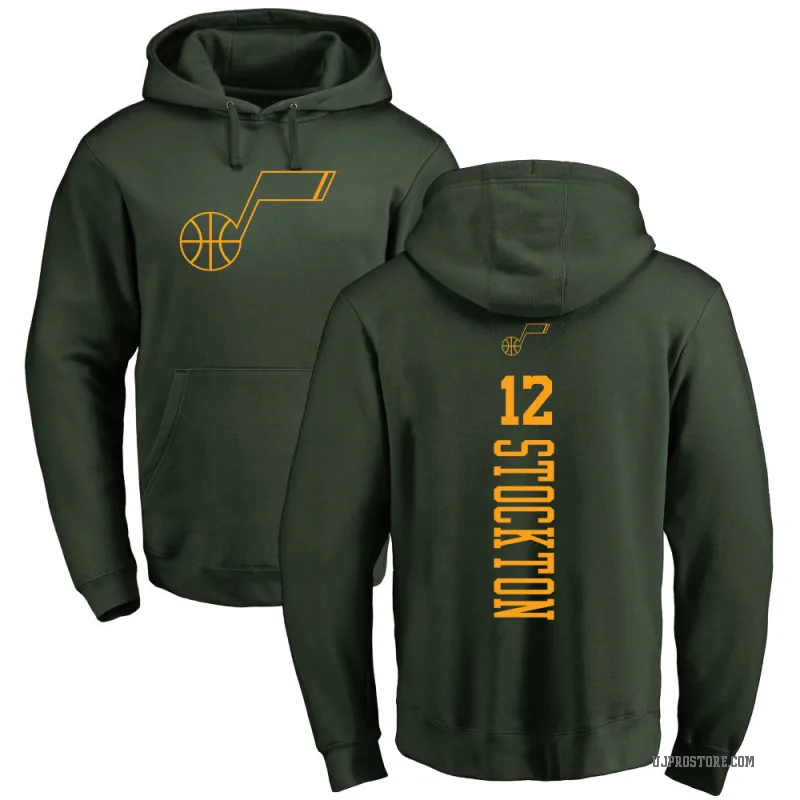 John Stockton Youth Green Utah Jazz Branded One Color Backer Pullover Hoodie