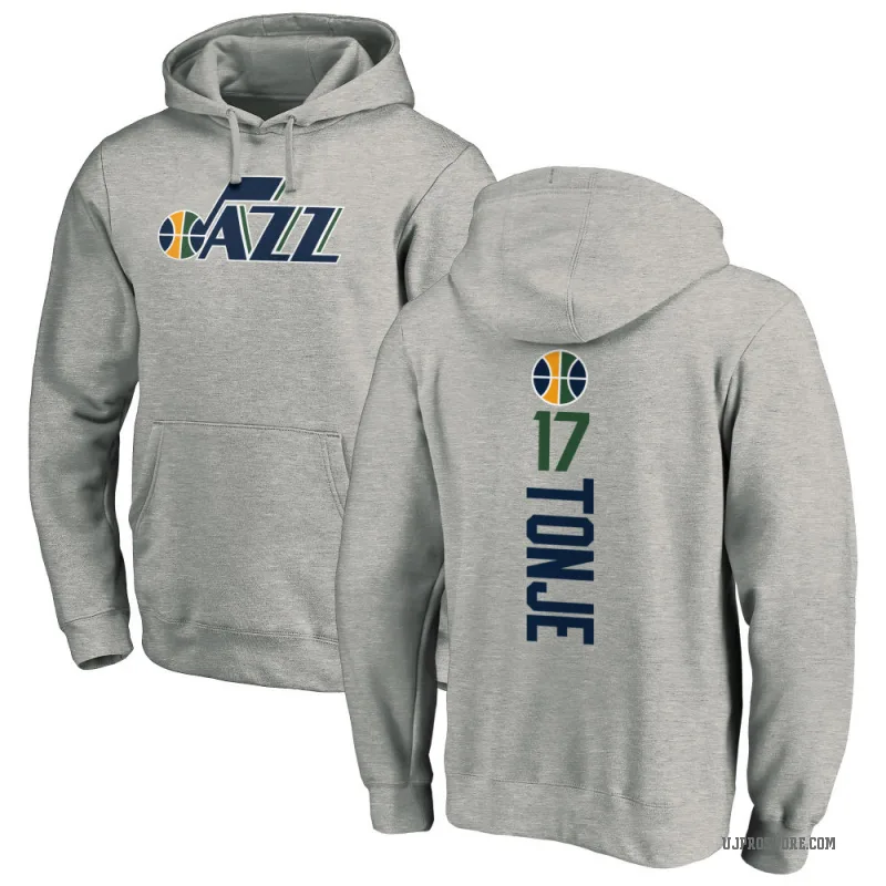 John Tonje Men's Utah Jazz Branded Ash Backer Pullover Hoodie
