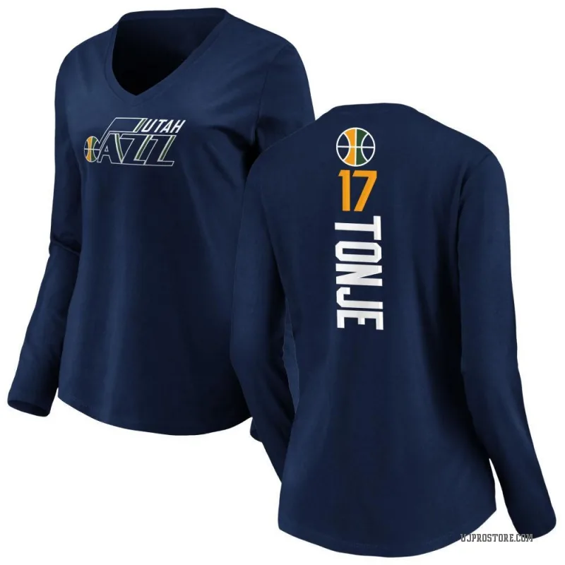 John Tonje Women's Navy Utah Jazz Backer Long Sleeve T-Shirt