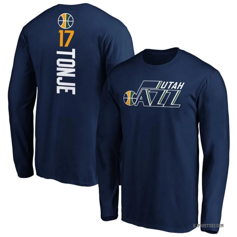 John Tonje Youth Navy Utah Jazz Backer Long Sleeve T-Shirt