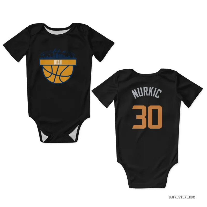 Jusuf Nurkic  Black Utah Jazz  Newborn & Infant Bodysuit