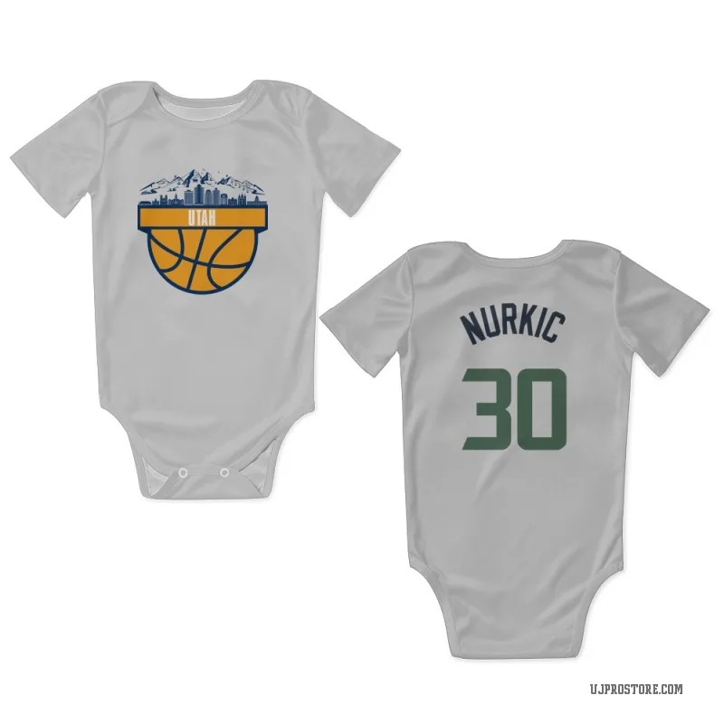 Jusuf Nurkic  White Utah Jazz  Newborn & Infant Bodysuit