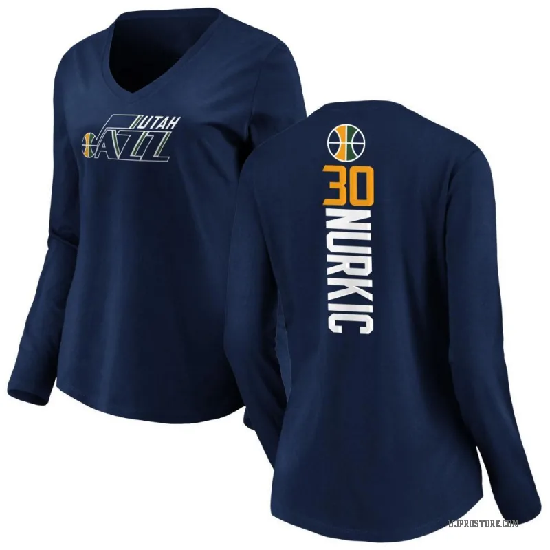 Jusuf Nurkic Women's Navy Utah Jazz Backer Long Sleeve T-Shirt