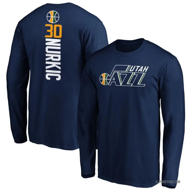 Jusuf Nurkic Youth Navy Utah Jazz Backer Long Sleeve T-Shirt