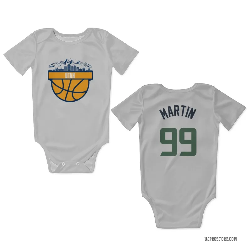 KJ Martin  White Utah Jazz  Newborn & Infant Bodysuit